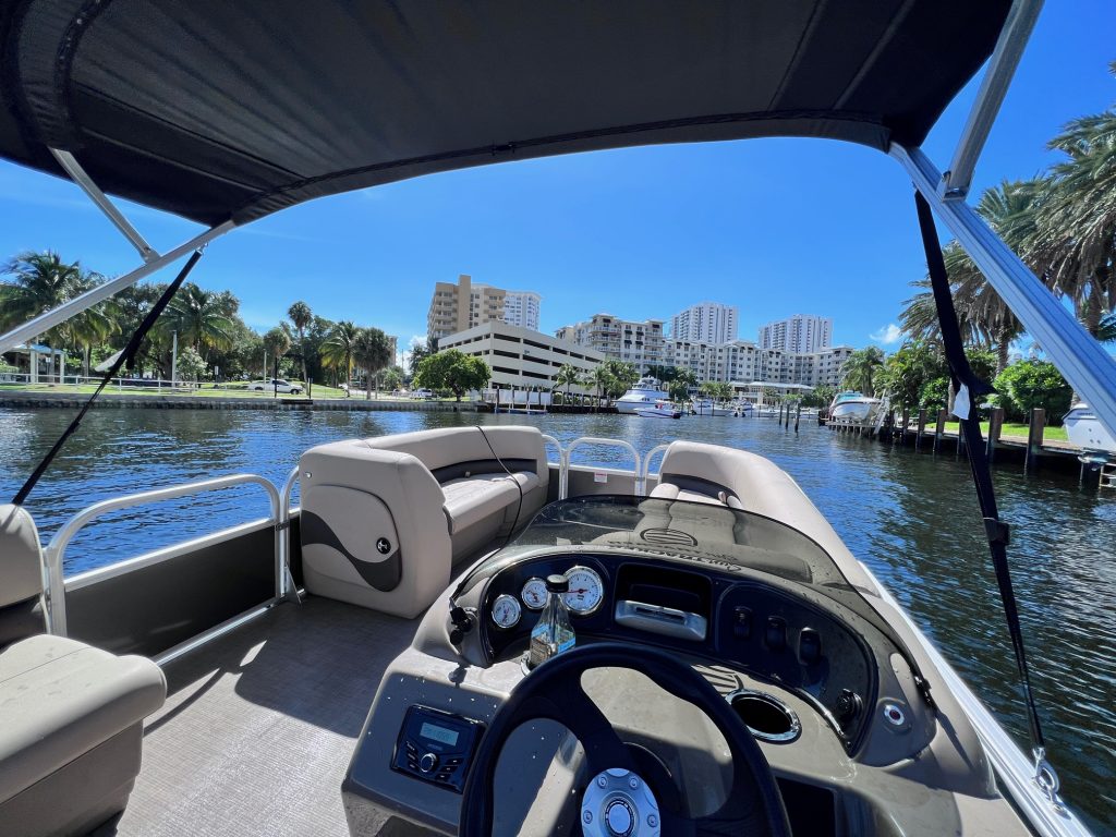 Sun Tracker Party Barge Pontoon Boat Rentals along the beautiful  intracoastal!